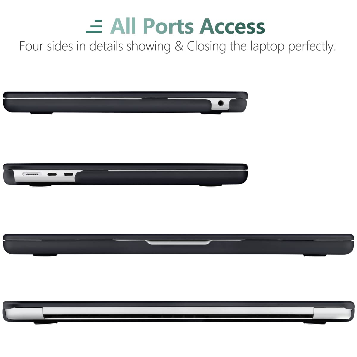 Cases & Skins: Suitable for  2023 2022 MacBook Air 13 inch case M2 Model A2681 Hard Shell Case Keyboard Cover Black