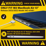 Cases & Skins: Suitable for  2023 2022 MacBook Air 13 inch case M2 Model A2681 Hard Shell Case Keyboard Cover Blue