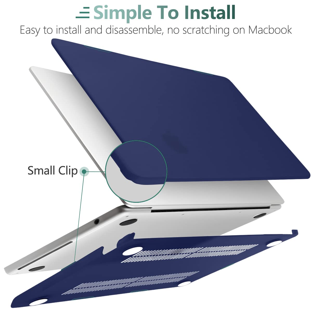 Cases & Skins: Suitable for  2023 2022 MacBook Air 13 inch case M2 Model A2681 Hard Shell Case Keyboard Cover Blue
