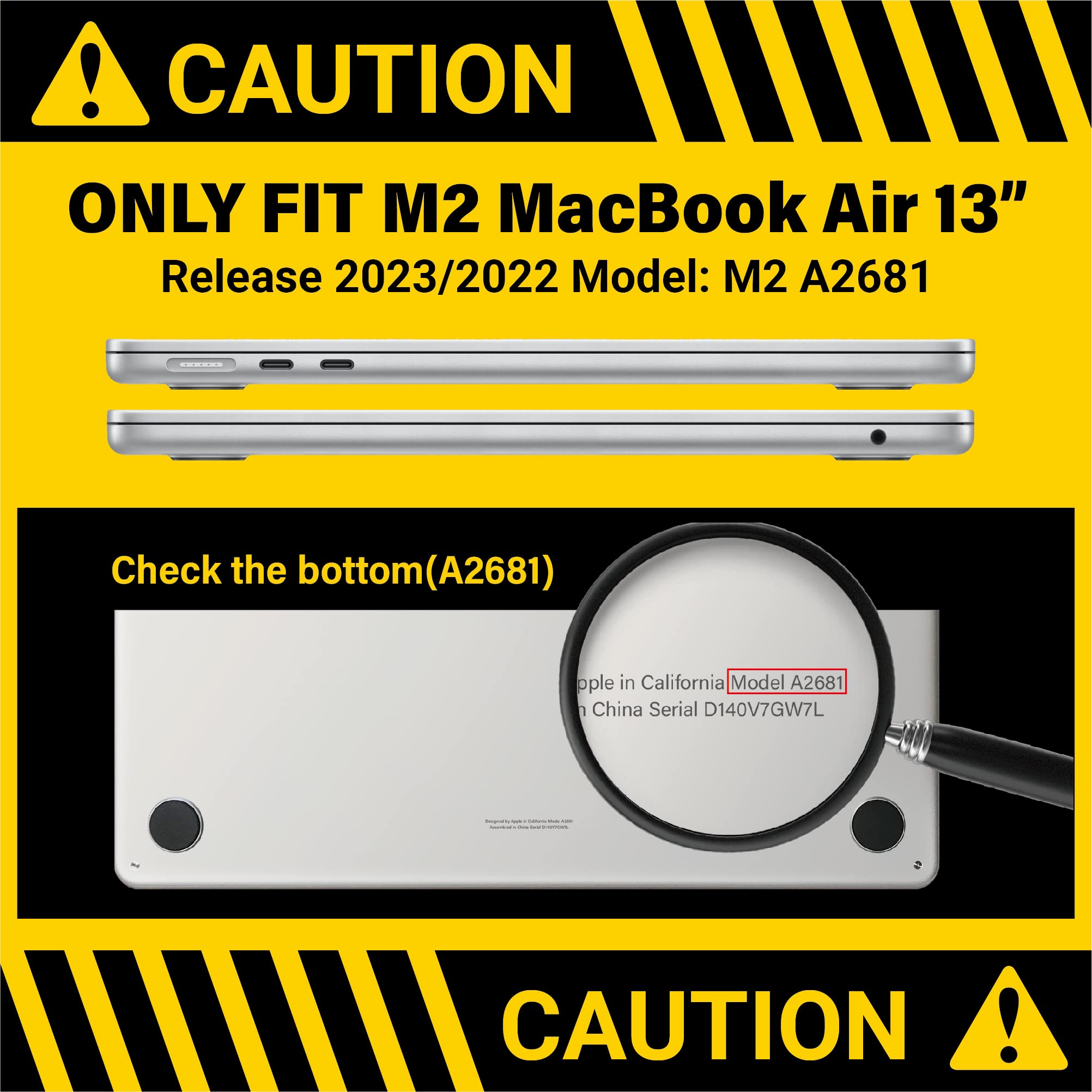 Cases & Skins: Suitable for  2023 2022 MacBook Air 13 inch case M2 Model A2681 Hard Shell Case Keyboard Cover Sold Pink