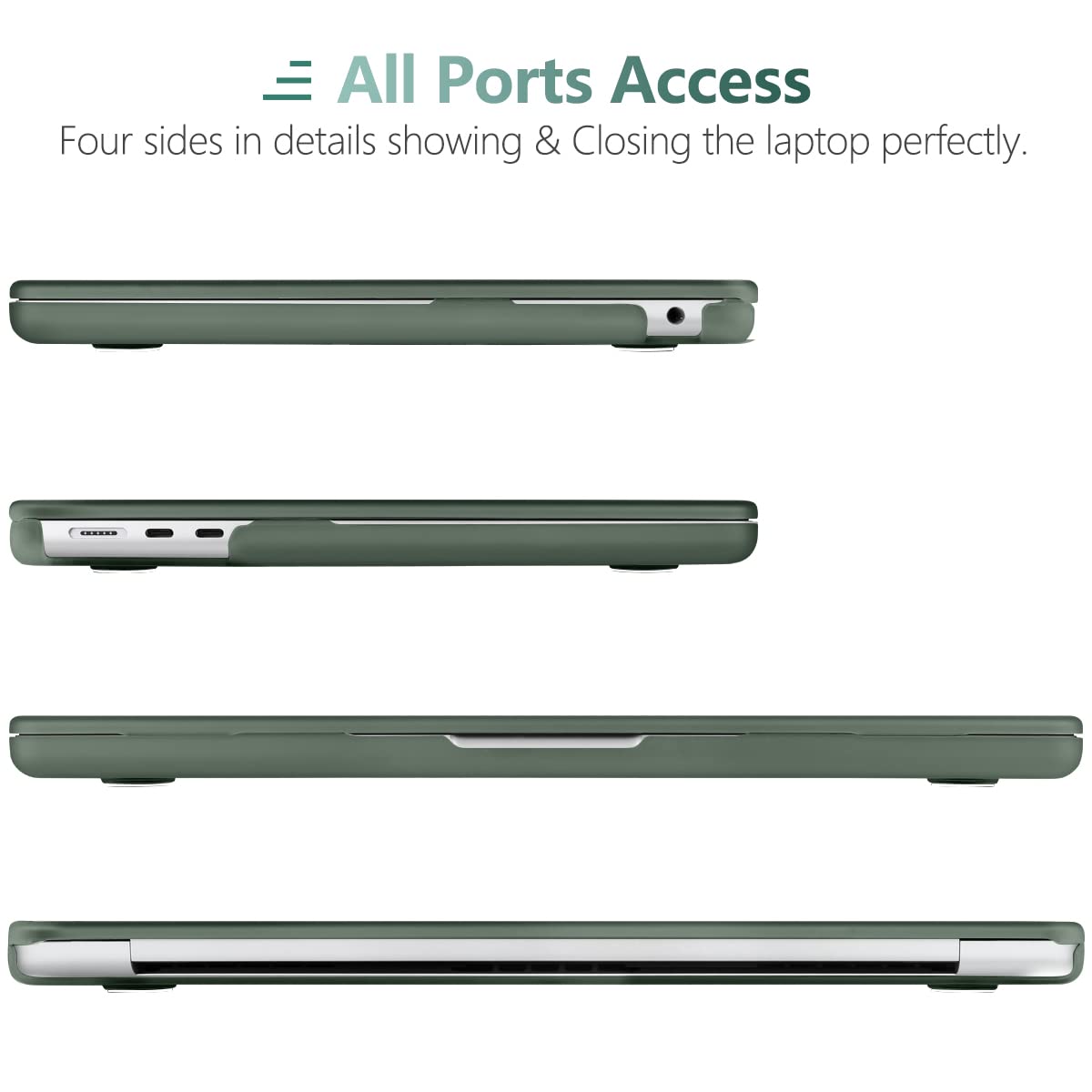 Cases & Skins: Suitable for  2023 2022 MacBook Air 13 inch case M2 Model A2681 Hard Shell Case Keyboard Cover Midnight Green
