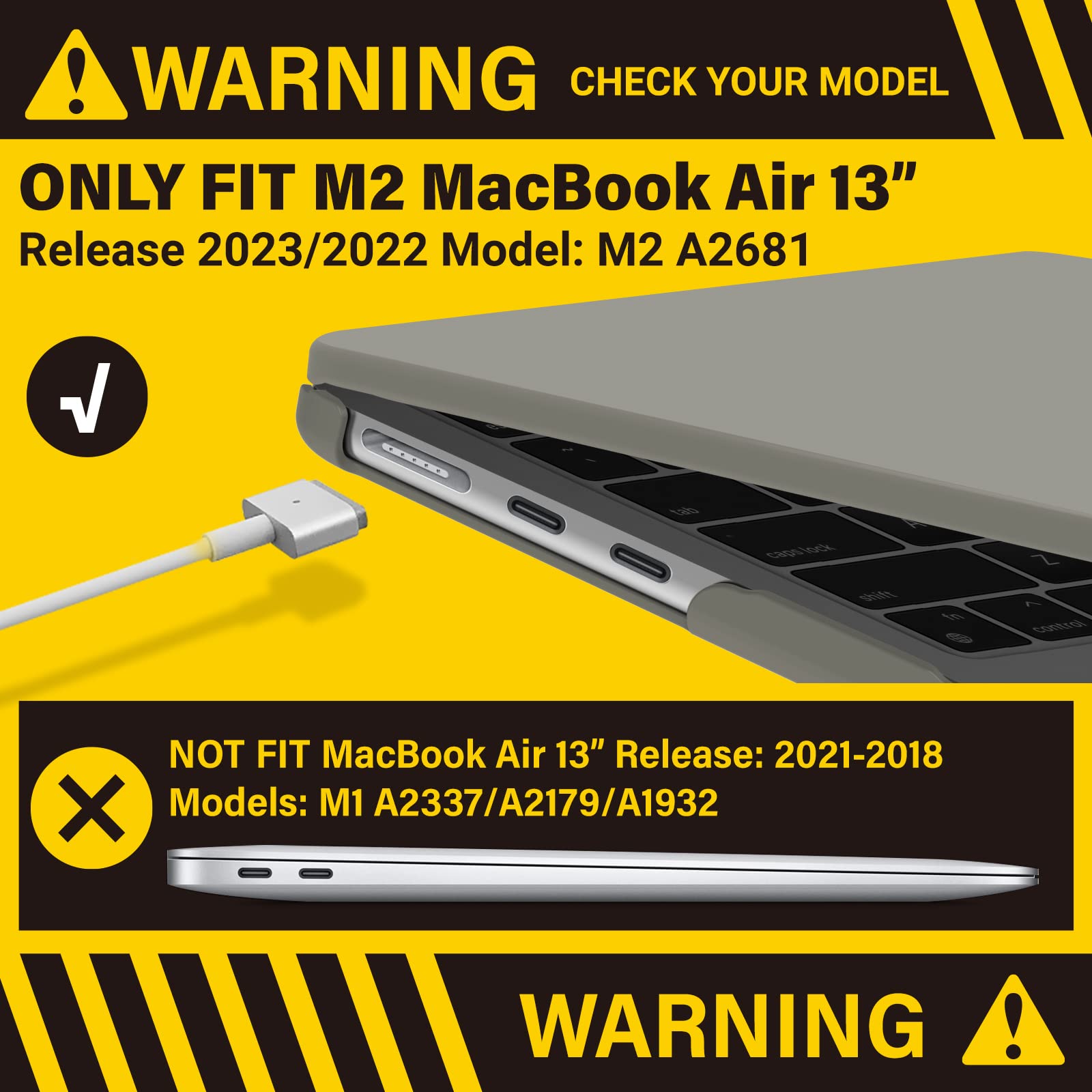 Cases & Skins: Suitable for  2023 2022 MacBook Air 13 inch case M2 Model A2681 Hard Shell Case Keyboard Cover Green
