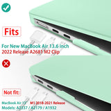 Cases & Skins: Suitable for  2023 2022 MacBook Air 13 inch case M2 Model A2681 Hard Shell Case Keyboard Cover Green