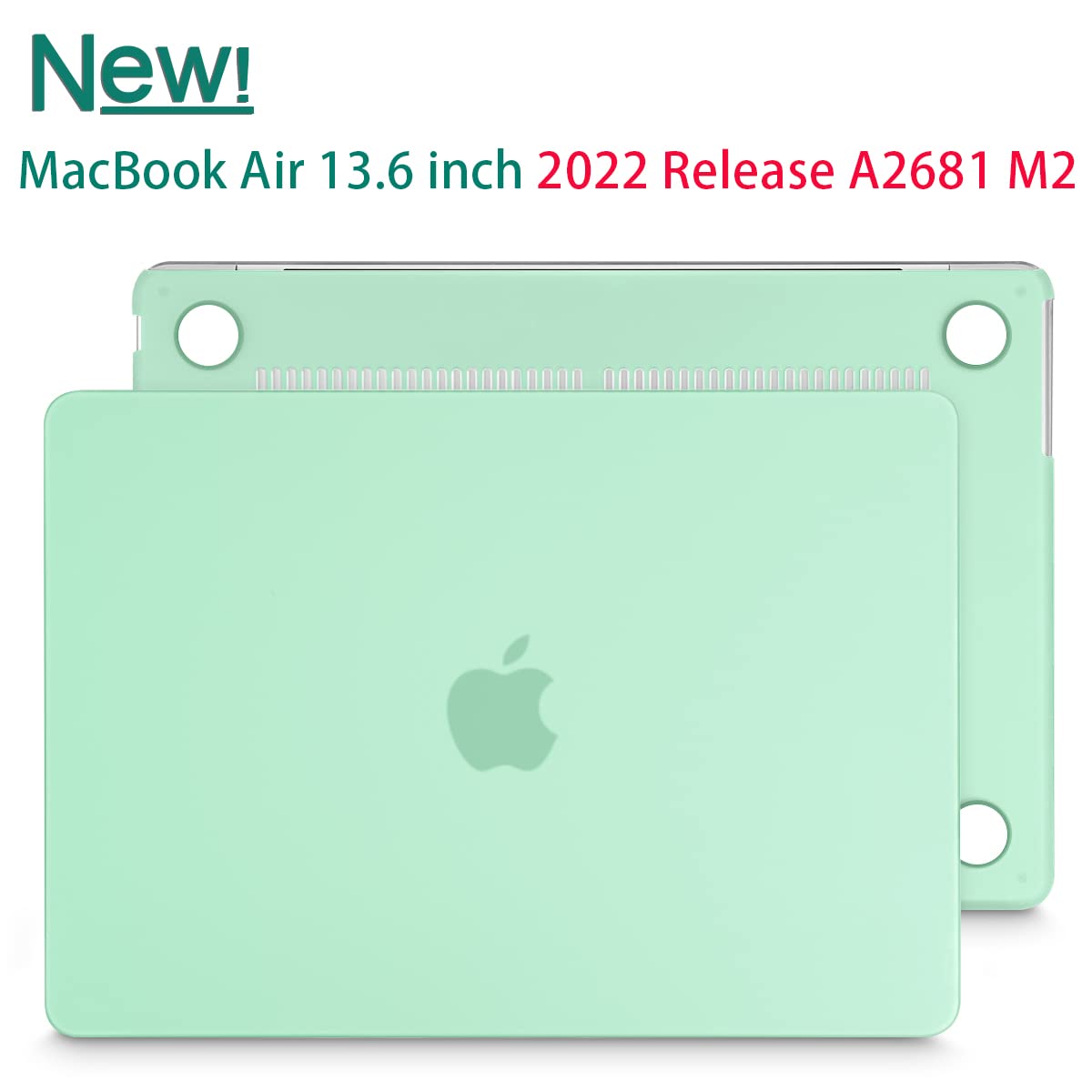 Cases & Skins: Suitable for  2023 2022 MacBook Air 13 inch case M2 Model A2681 Hard Shell Case Keyboard Cover Green