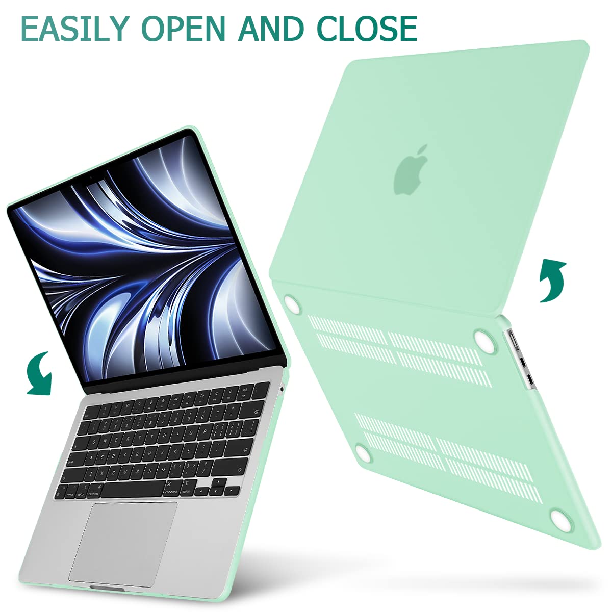 Cases & Skins: Suitable for  2023 2022 MacBook Air 13 inch case M2 Model A2681 Hard Shell Case Keyboard Cover Green