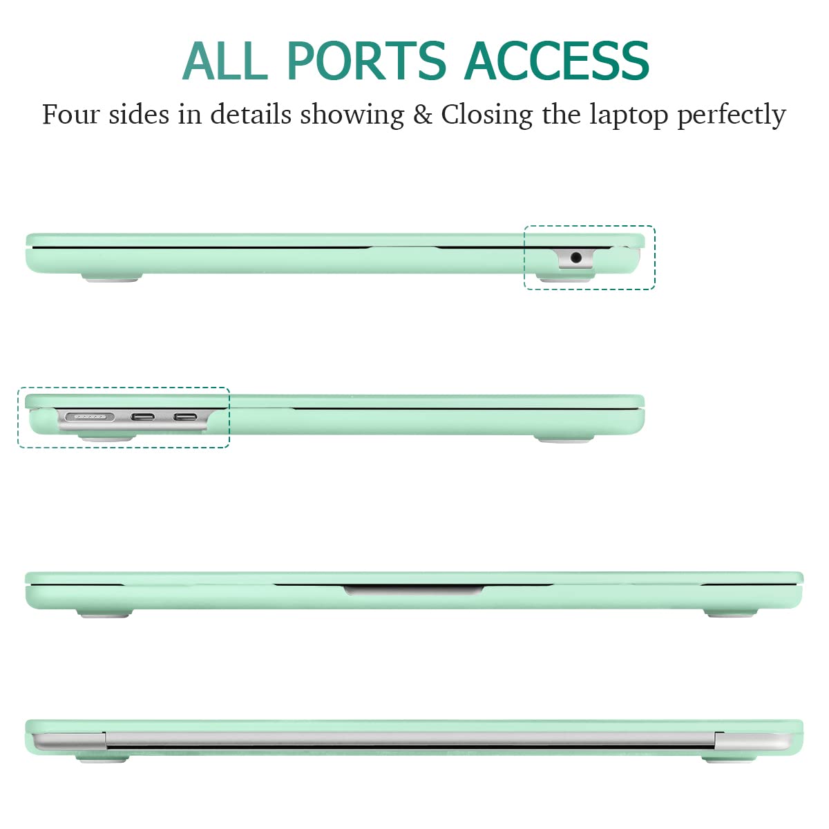 Cases & Skins: Suitable for  2023 2022 MacBook Air 13 inch case M2 Model A2681 Hard Shell Case Keyboard Cover Green