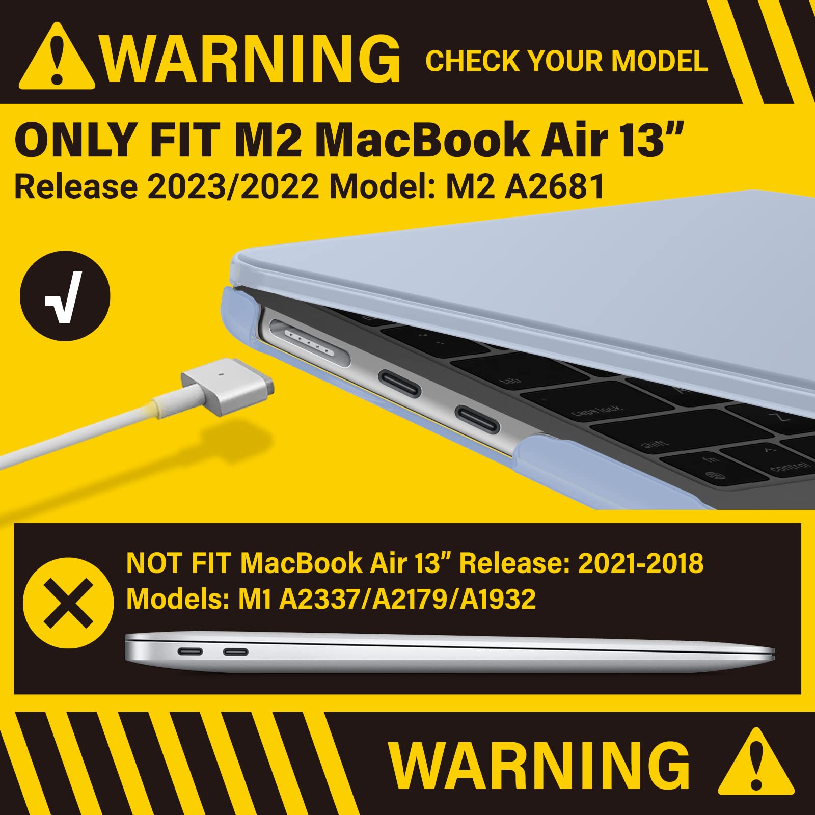 Cases & Skins: Suitable for  2023 2022 MacBook Air 13 inch case M2 Model A2681 Hard Shell Case Keyboard Cover Pink