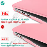 Cases & Skins: Suitable for  2023 2022 MacBook Air 13 inch case M2 Model A2681 Hard Shell Case Keyboard Cover Pink