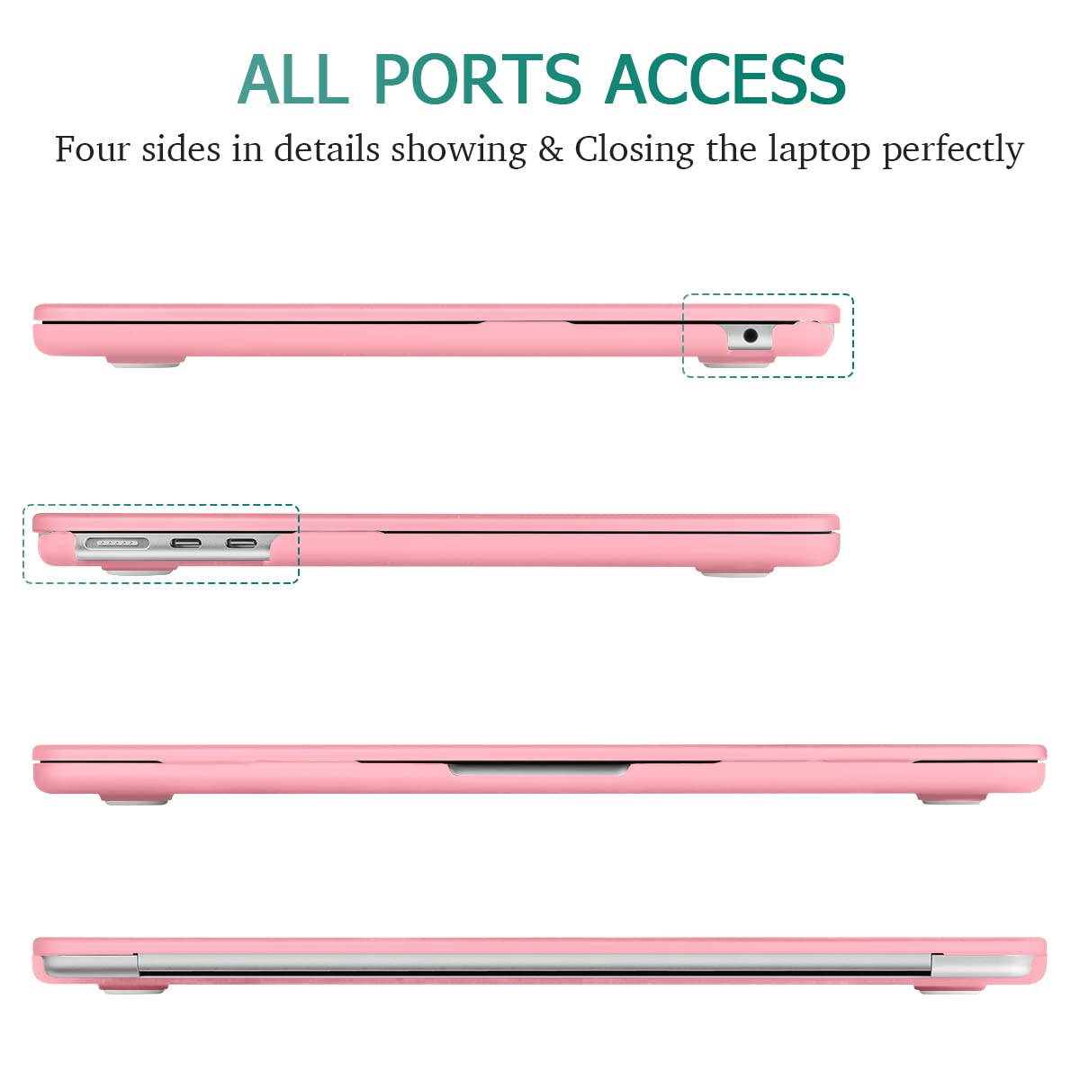 Cases & Skins: Suitable for  2023 2022 MacBook Air 13 inch case M2 Model A2681 Hard Shell Case Keyboard Cover Pink