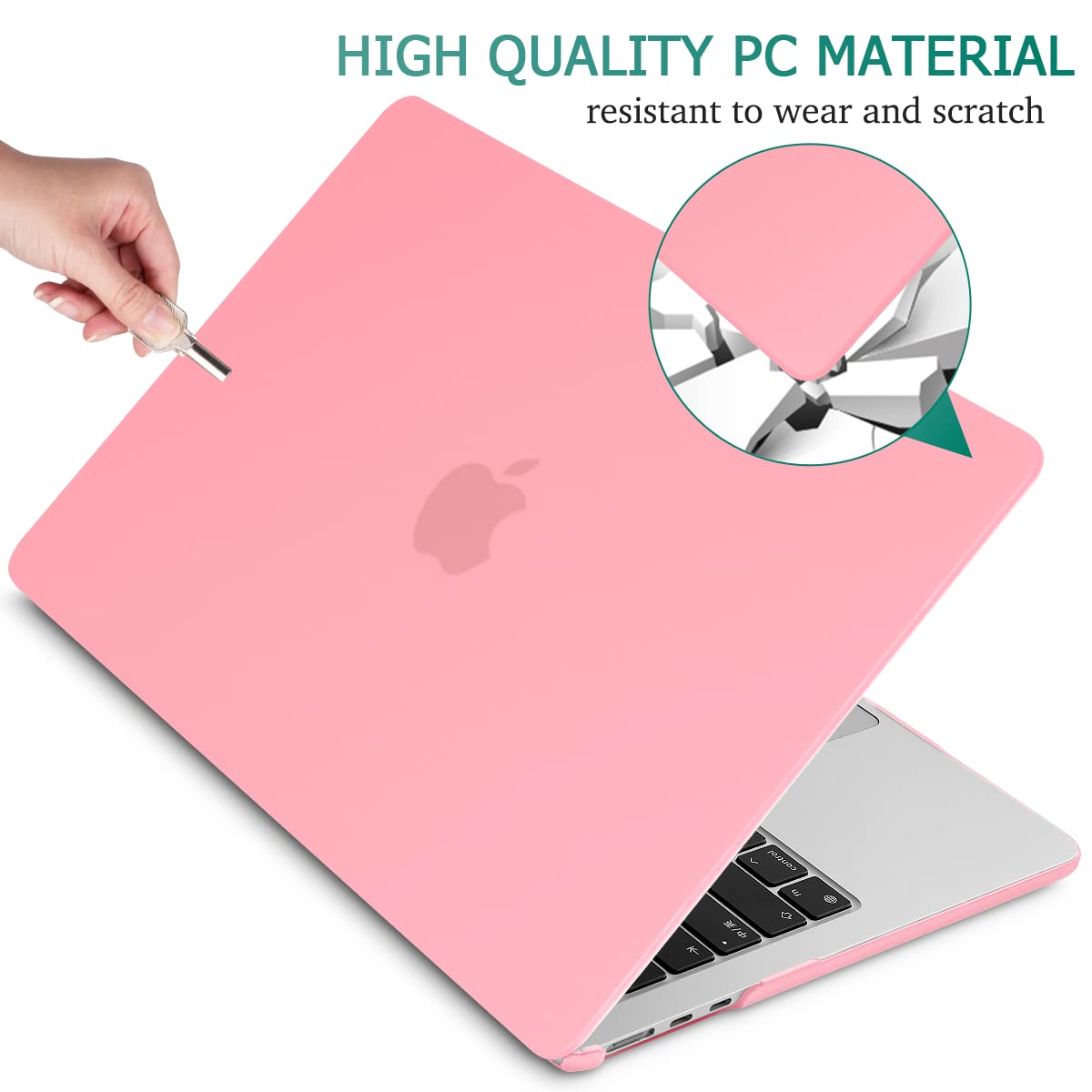 Cases & Skins: Suitable for  2023 2022 MacBook Air 13 inch case M2 Model A2681 Hard Shell Case Keyboard Cover Pink