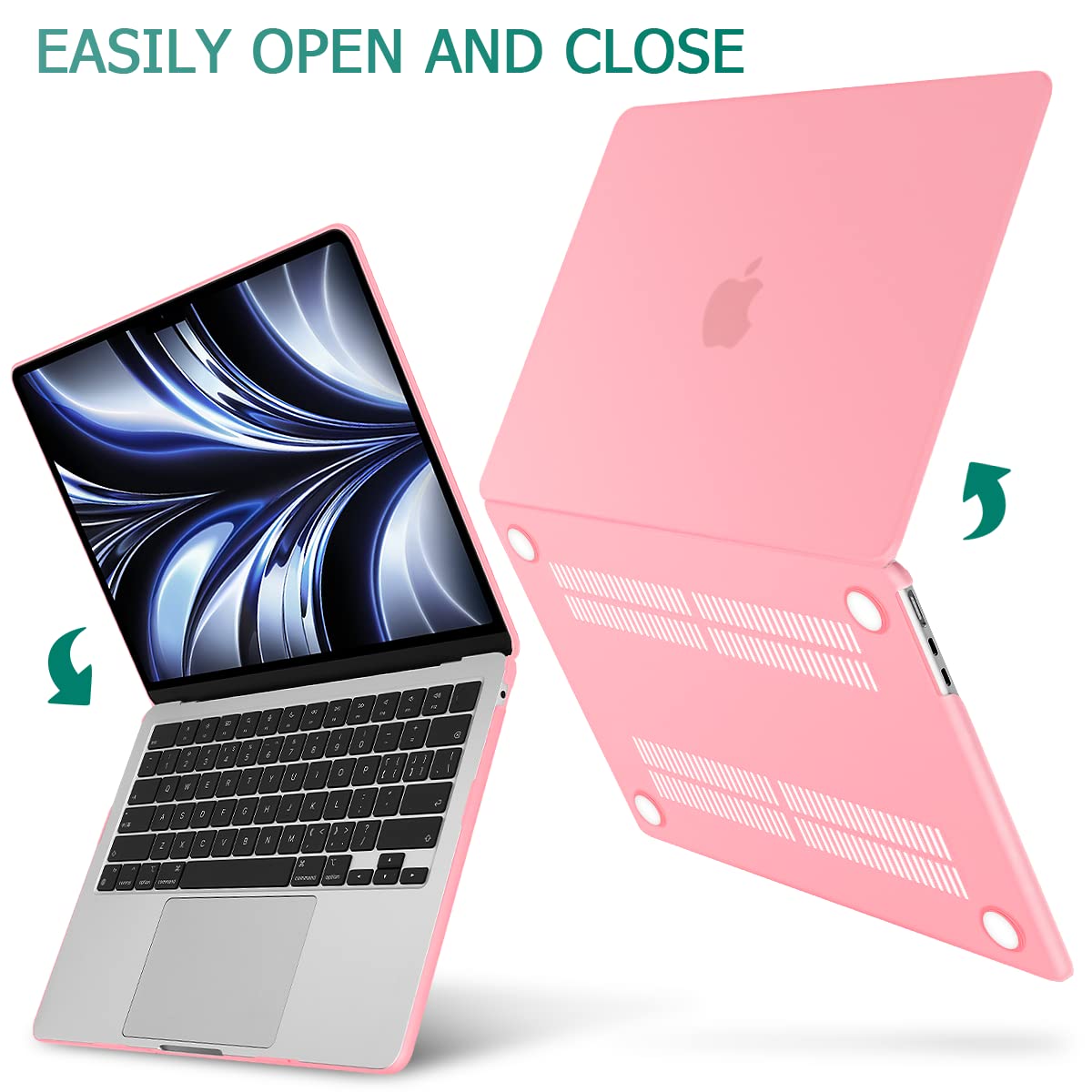 Cases & Skins: Suitable for  2023 2022 MacBook Air 13 inch case M2 Model A2681 Hard Shell Case Keyboard Cover Pink