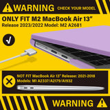 Cases & Skins: Suitable for  2023 2022 MacBook Air 13 inch case M2 Model A2681 Hard Shell Case Keyboard Cover Purple