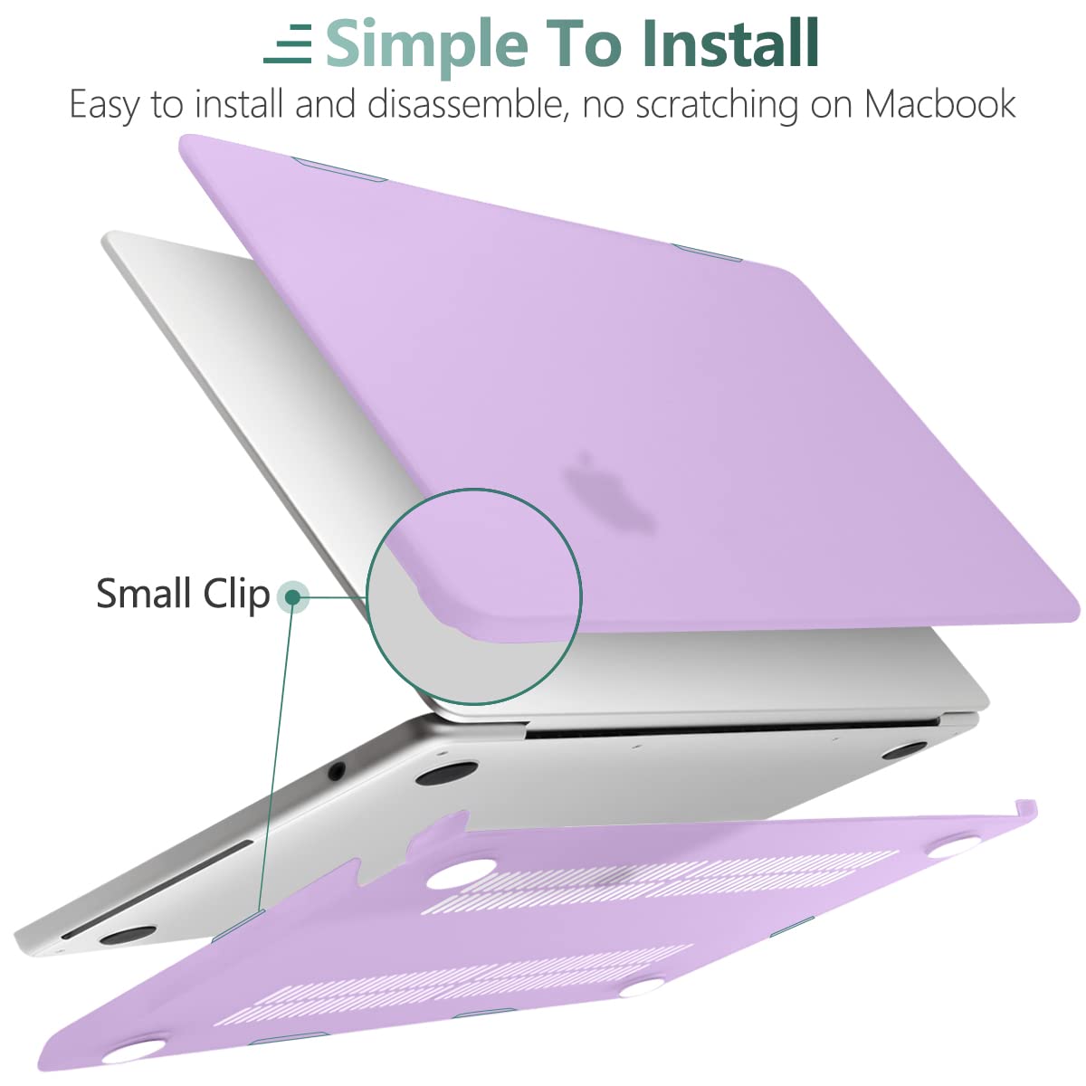 Cases & Skins: Suitable for  2023 2022 MacBook Air 13 inch case M2 Model A2681 Hard Shell Case Keyboard Cover Purple