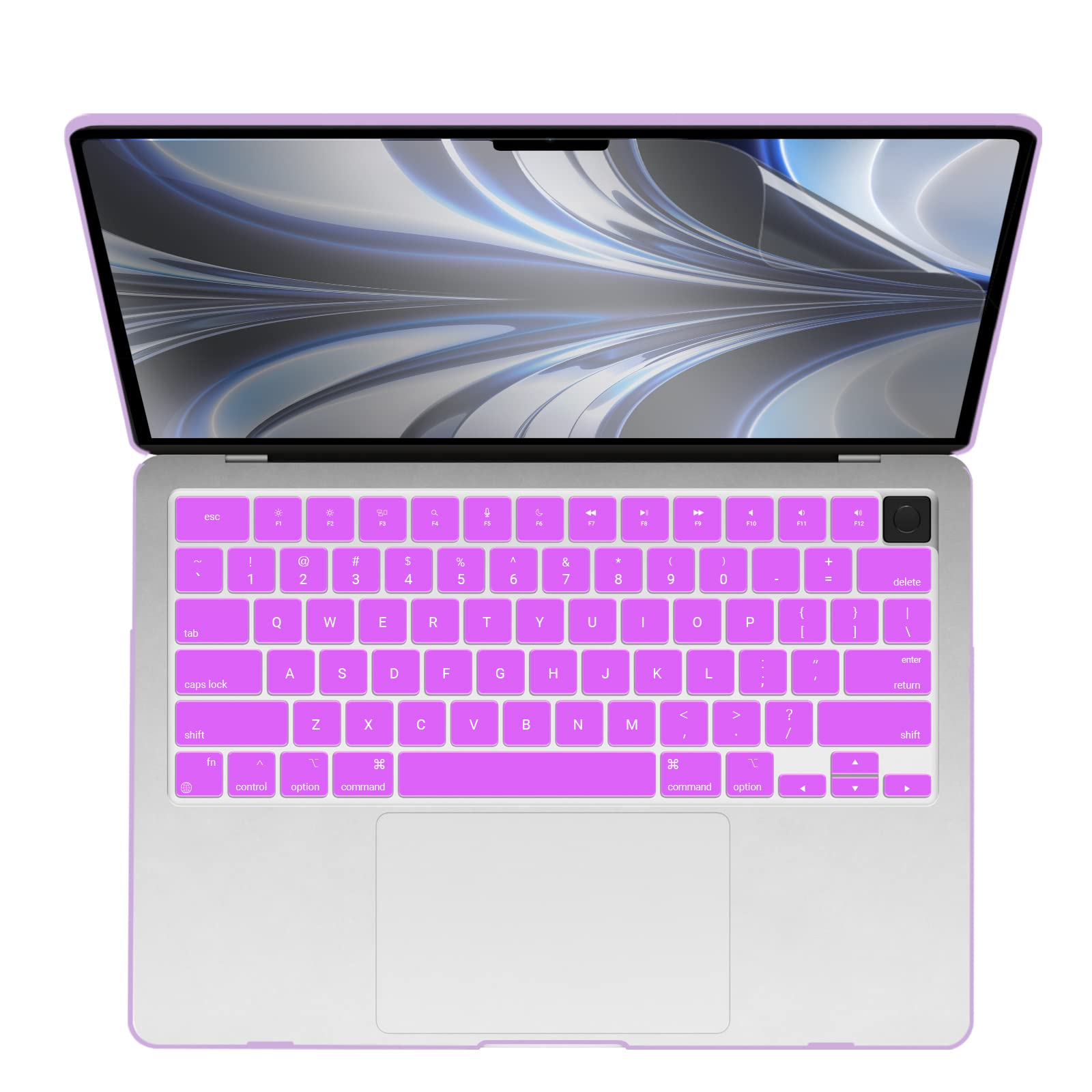 Cases & Skins: Suitable for  2023 2022 MacBook Air 13 inch case M2 Model A2681 Hard Shell Case Keyboard Cover Purple