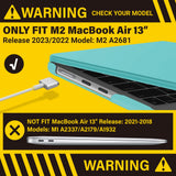 Cases & Skins: Suitable for  2023 2022 MacBook Air 13 inch case M2 Model A2681 Hard Shell Case Keyboard Cover Turquoise