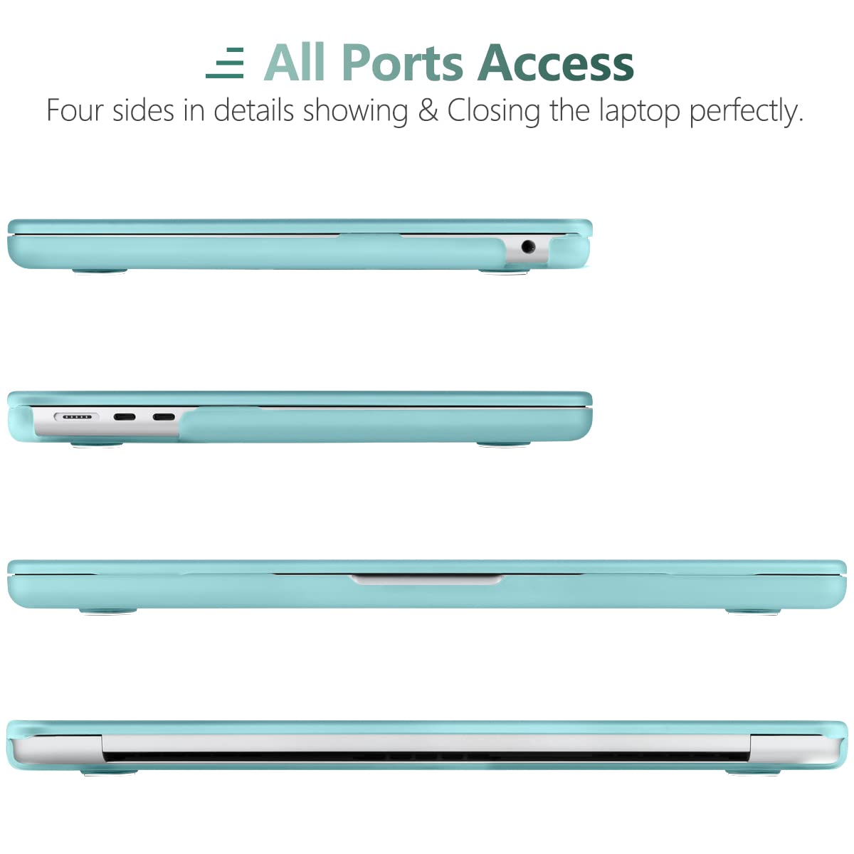 Cases & Skins: Suitable for  2023 2022 MacBook Air 13 inch case M2 Model A2681 Hard Shell Case Keyboard Cover Turquoise