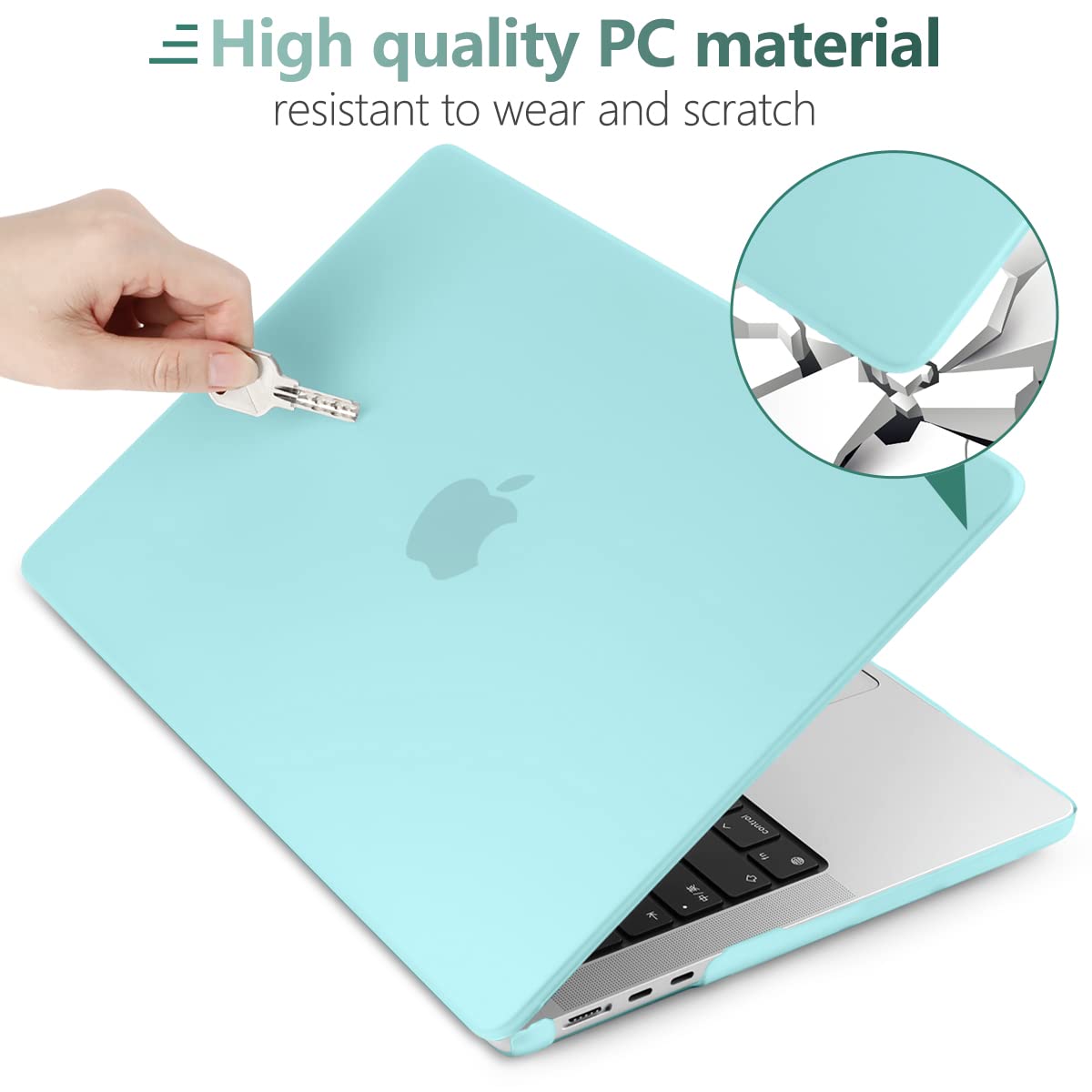 Cases & Skins: Suitable for  2023 2022 MacBook Air 13 inch case M2 Model A2681 Hard Shell Case Keyboard Cover Turquoise