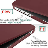 Cases & Skins: Suitable for  2023 2022 MacBook Air 13 inch case M2 Model A2681 Hard Shell Case Keyboard Cover Wine Red