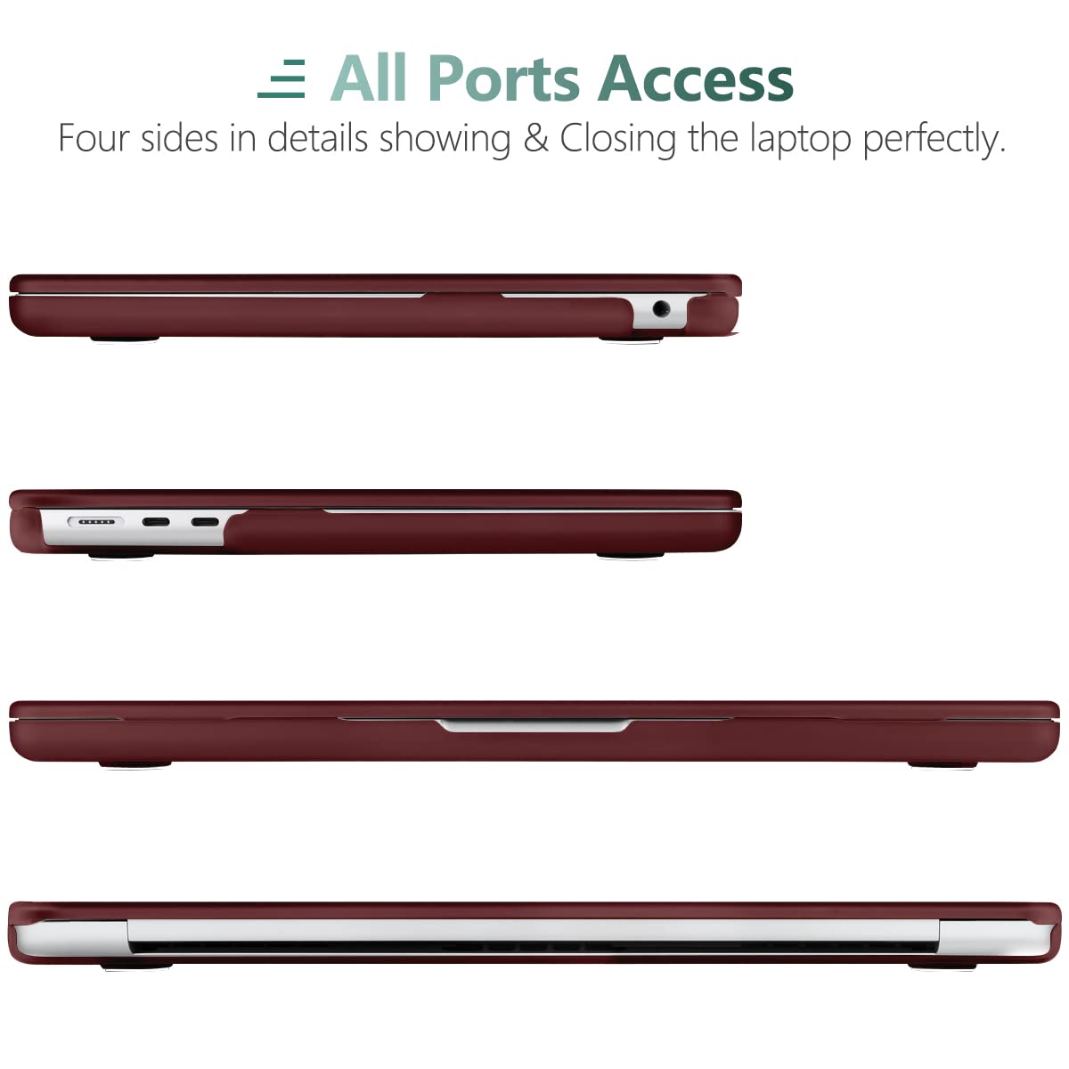 Cases & Skins: Suitable for  2023 2022 MacBook Air 13 inch case M2 Model A2681 Hard Shell Case Keyboard Cover Wine Red