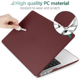 Cases & Skins: Suitable for  2023 2022 MacBook Air 13 inch case M2 Model A2681 Hard Shell Case Keyboard Cover Wine Red