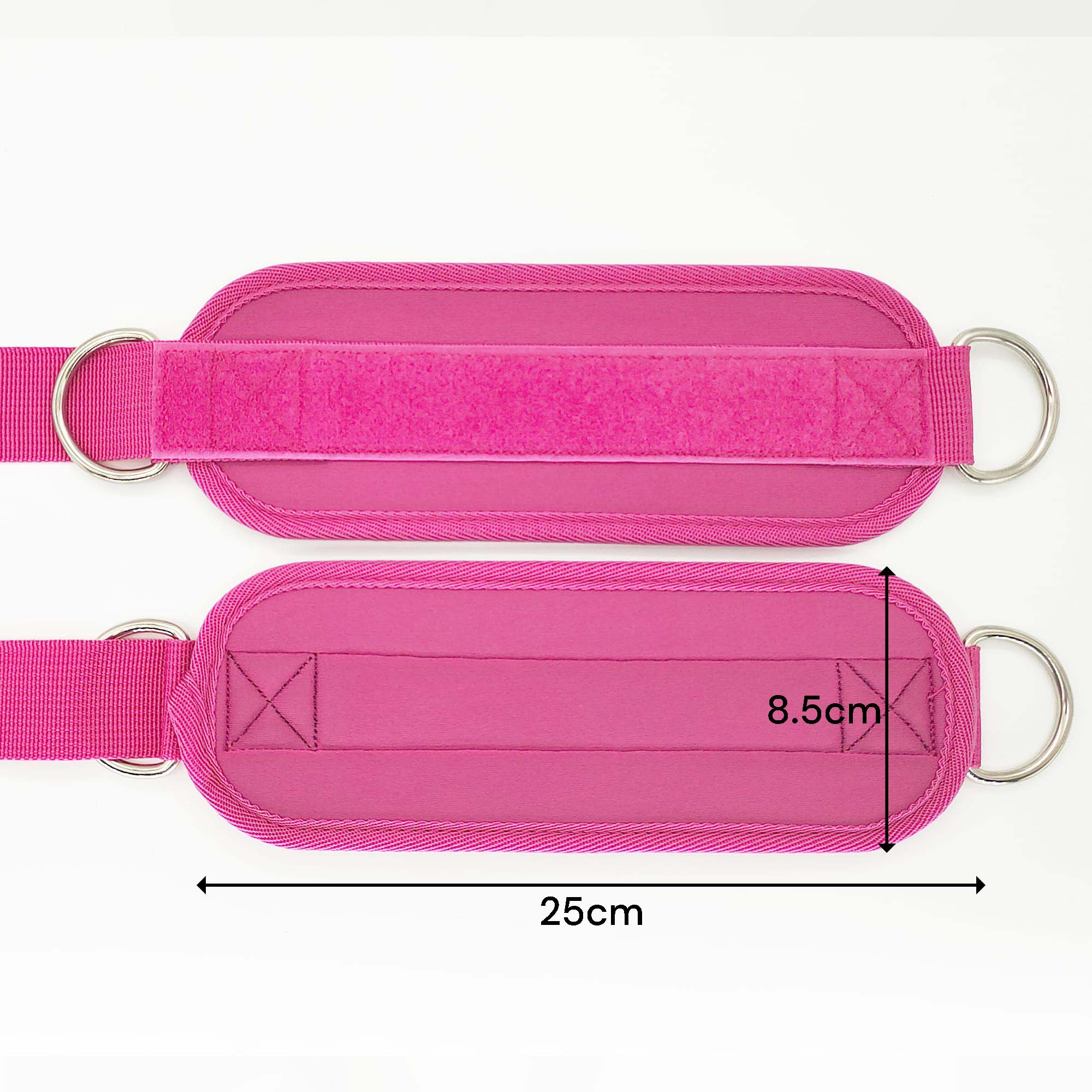 Gym Equipment & Accessories: 2x Adjustable Ankle Straps for Cable Machines D-Rings Gym Cuff Kickbacks Glute Workouts Leg Extensions Straps Hip Pink