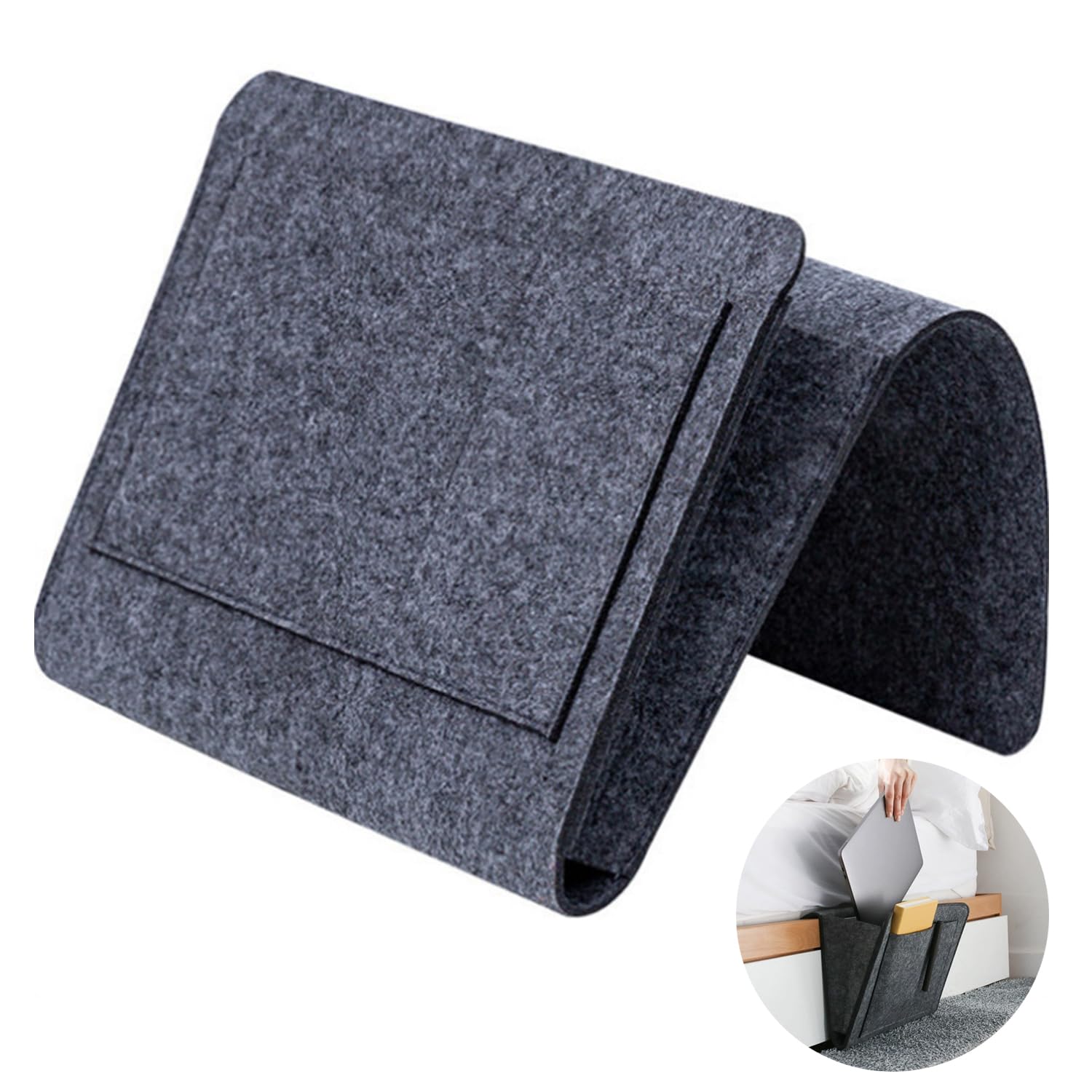 Bedside Tables: Bed Organiser Bed Caddy Sofa Organiser Bedside Organiser Book Magazines Organiser Dark Grey