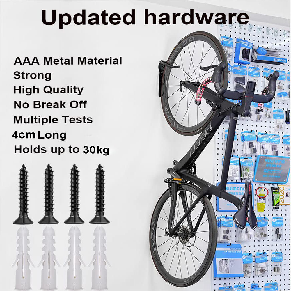 Clothing & Wardrobe Storage: 1x Bike Rack Garage Wall Mount Hanger Hooks Storage Bicycle Vertical for Indoor Shed with Screws