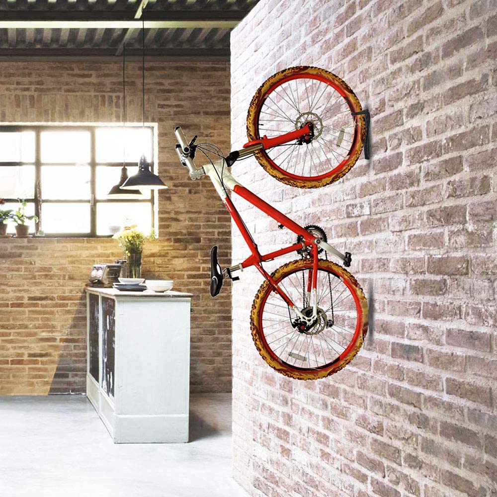 Clothing & Wardrobe Storage: 1x Bike Rack Garage Wall Mount Hanger Hooks Storage Bicycle Vertical for Indoor Shed with Screws
