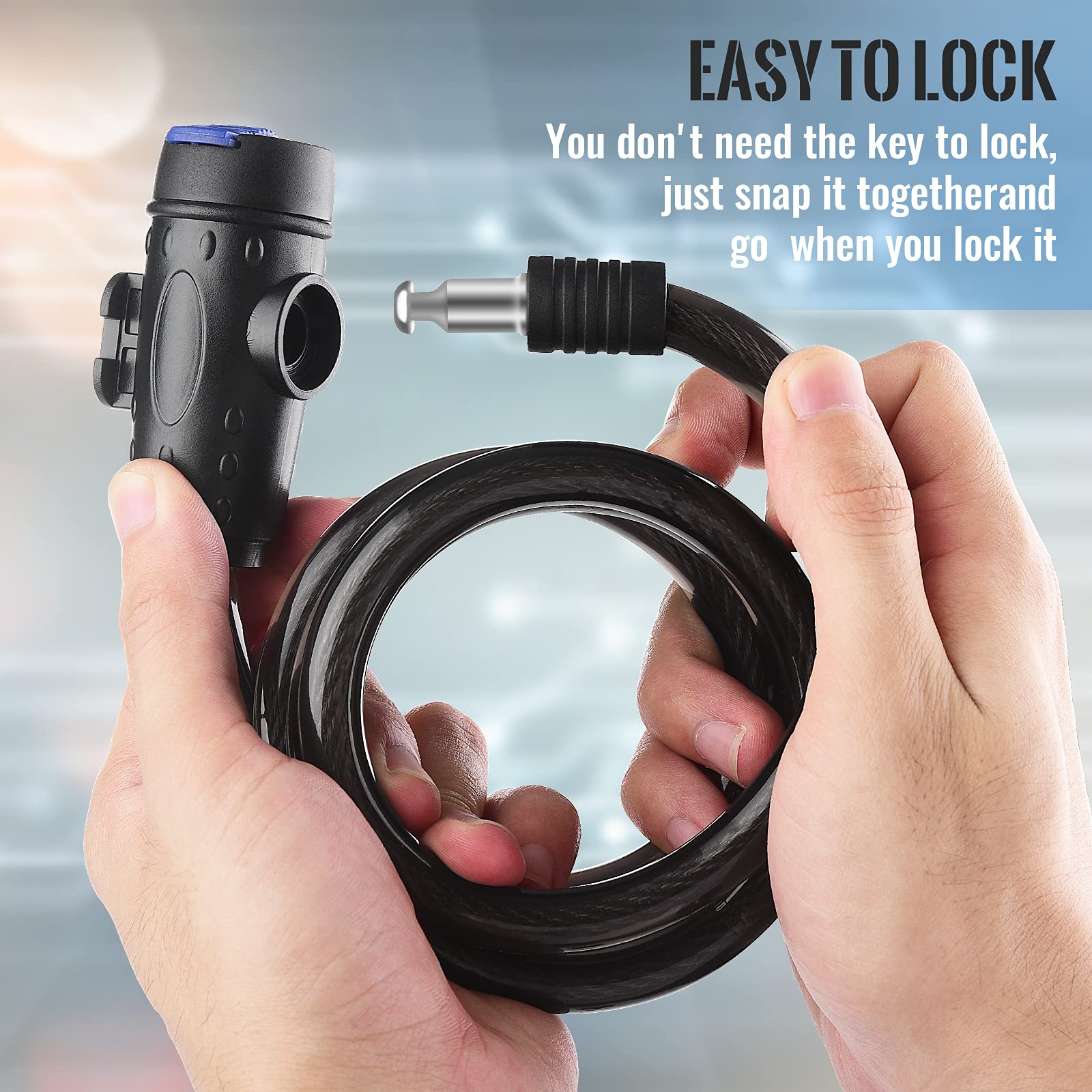 Bicycle Stands & Storage: 1.2m 2 Keys Bicycle Lock Bike Cable Locks Motorcycle Lock  Mounting Bracket Scooter Lock