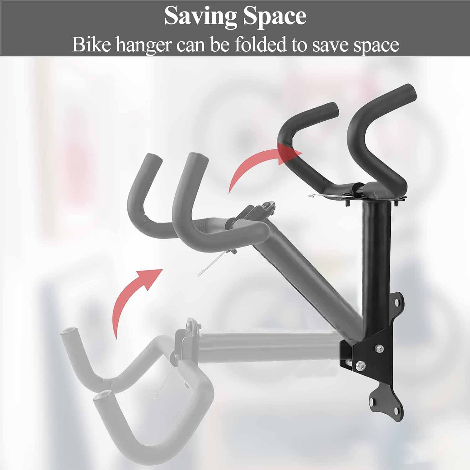 Bicycle Stands & Storage: Black Storage Bicycle Wall Mount Wall Hook Bike Wall Rack Space Saving Bike Storage Bracket