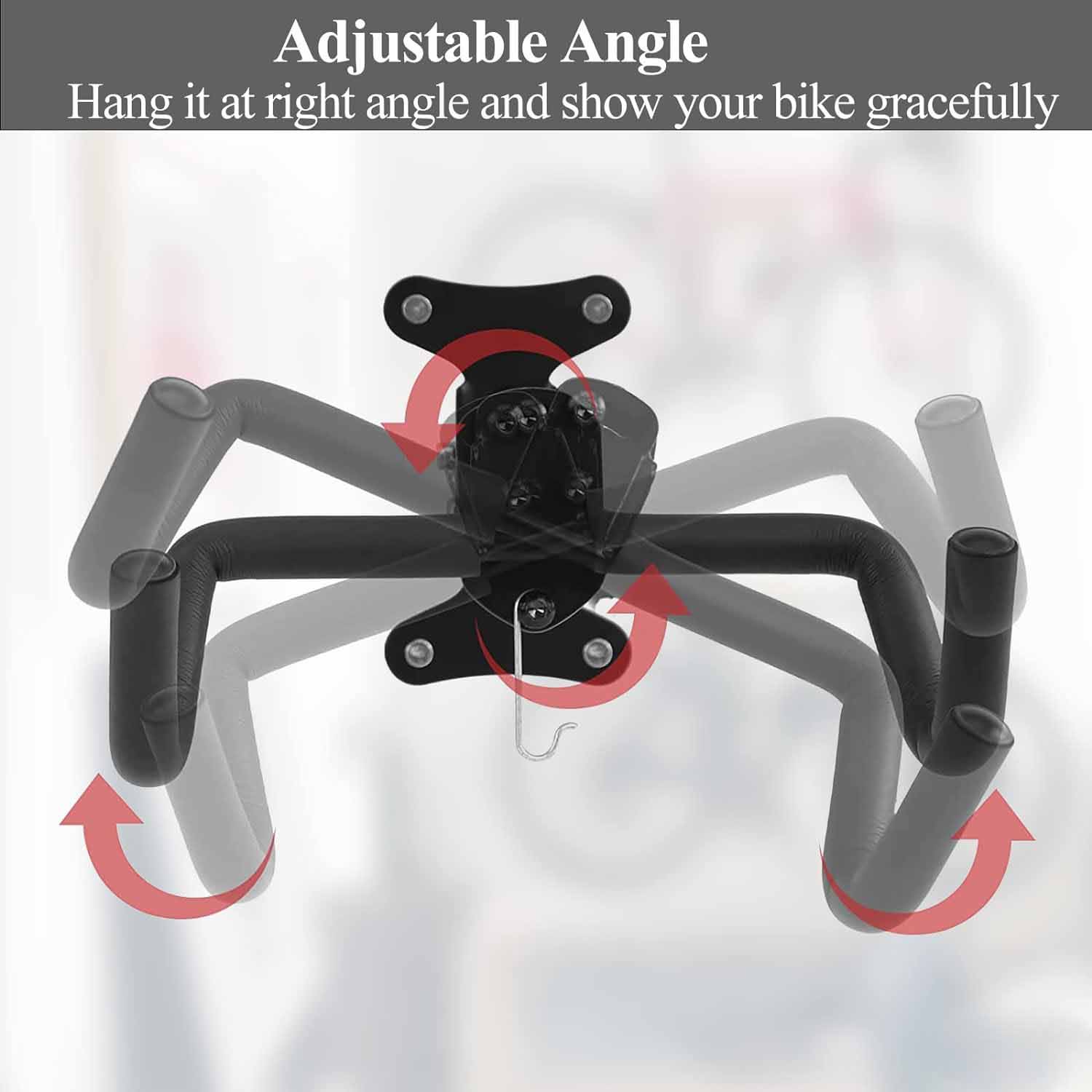 Bicycle Stands & Storage: Black Storage Bicycle Wall Mount Wall Hook Bike Wall Rack Space Saving Bike Storage Bracket