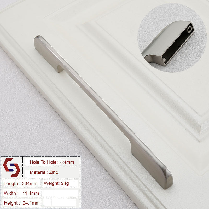 Kitchen & Bathroom DIY: Zinc Kitchen Cabinet Handles Drawer Bar Handle Pull brushed silver color hole to hole size 224mm