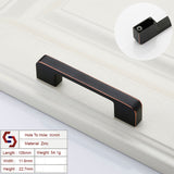 Kitchen & Bathroom DIY: Zinc Kitchen Cabinet Handles Drawer Bar Handle Pull black+copper color hole to hole size 96mm