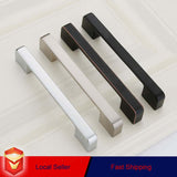 Kitchen & Bathroom DIY: Zinc Kitchen Cabinet Handles Drawer Bar Handle Pull brushed silver color hole to hole size 96mm