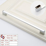 Kitchen & Bathroom DIY: Zinc Kitchen Cabinet Handles Drawer Bar Handle Pull silver color hole to hole size 256mm