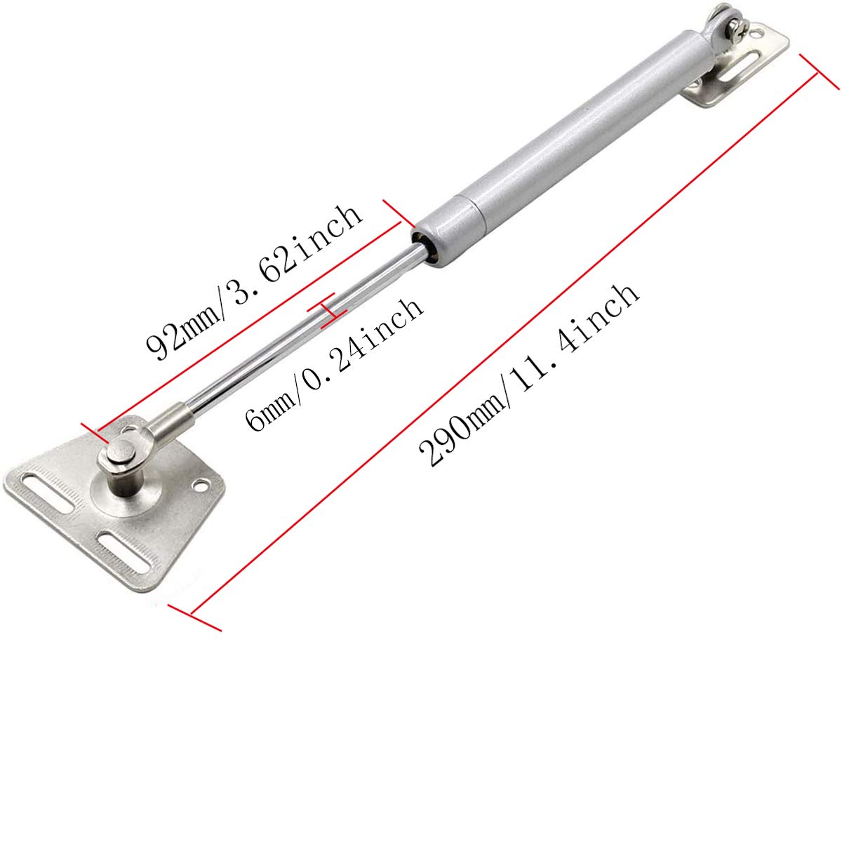 Door Hardware: 2 Pcs 100N Cabinet Door Hydraulic Hinge Metal Head Lift Support Soft Close & Buffer Telescopic