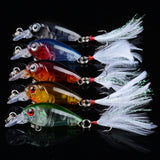 Fishing Tackle: 5x 4.5cm Popper Crank Bait Fishing Lure Lures Surface Tackle Saltwater