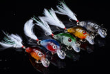 Fishing Tackle: 5x 4.5cm Popper Crank Bait Fishing Lure Lures Surface Tackle Saltwater
