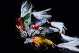 Fishing Tackle: 5x 4.5cm Popper Crank Bait Fishing Lure Lures Surface Tackle Saltwater