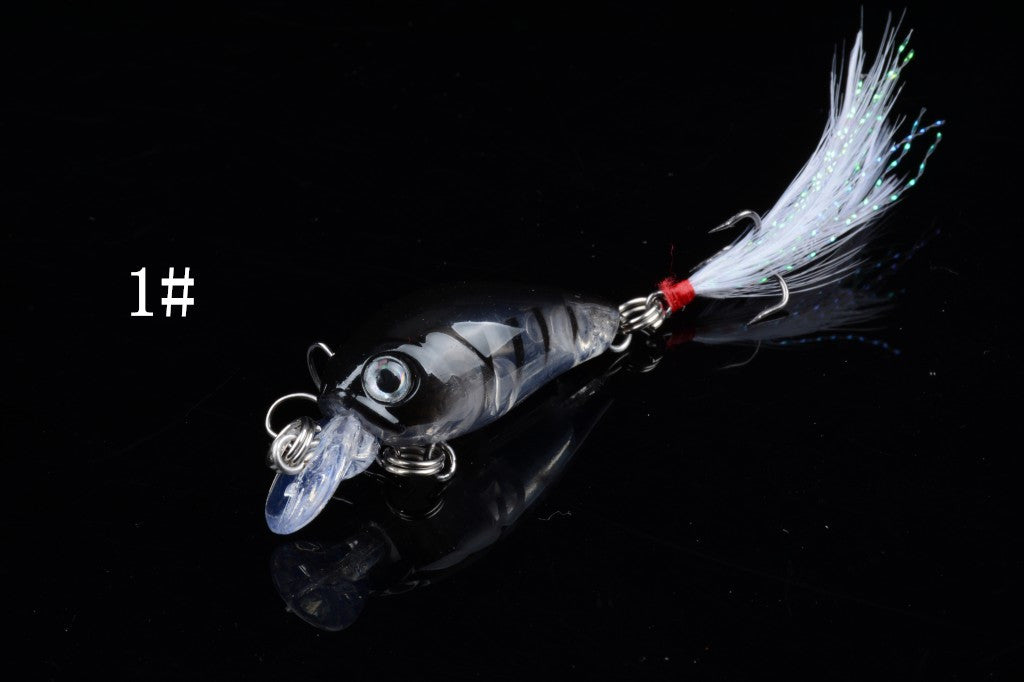 Fishing Tackle: 5x 4.5cm Popper Crank Bait Fishing Lure Lures Surface Tackle Saltwater