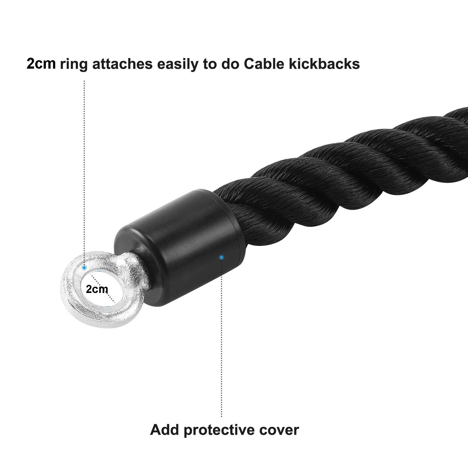 Gym Equipment & Accessories: Single Grip Tricep PullDown Rope Cable Attachment Pull Down Rope Tricep Rope Pully