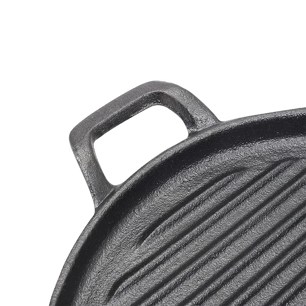 BBQ Tools: 30cm Round Cast Iron Griddle Plate, BBQ Pan Cooking Griddle Grill for StoveF, Oven
