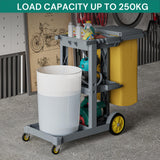 Kitchen & Dining Trolleys: Commercial Hotel Restaurant Cleaning Cart 3-Shelf Commercial Janitorial Cart Housekeeping Cart