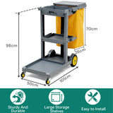 Kitchen & Dining Trolleys: Commercial Hotel Restaurant Cleaning Cart 3-Shelf Commercial Janitorial Cart Housekeeping Cart