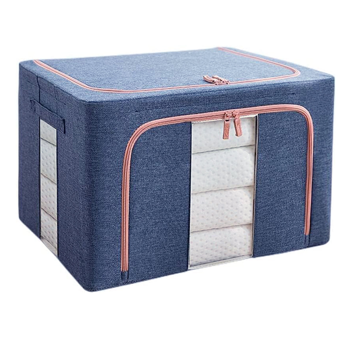 Clothing & Wardrobe Storage: 100L Cloth Storage Box Closet Organizer Storage Bags Clothes Storage Bags Wardrobe Organizer Idea Grey Blue