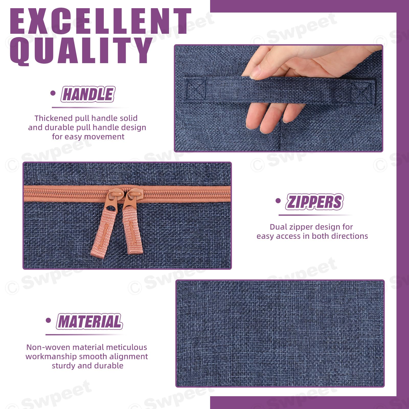 Clothing & Wardrobe Storage: 66L Cloth Storage Box Closet Organizer Storage Bags Clothes Storage Bags Wardrobe Organizer Idea Grey Blue