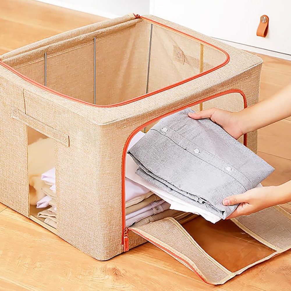 Clothing & Wardrobe Storage: 24L Cloth Storage Box Closet Organizer Storage Bags Clothes Storage Bags Wardrobe Organizer Idea CREAM