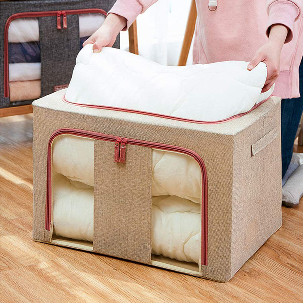 Clothing & Wardrobe Storage: 66L Cloth Storage Box Closet Organizer Storage Bags Clothes Storage Bags Wardrobe Organizer Idea CREAM