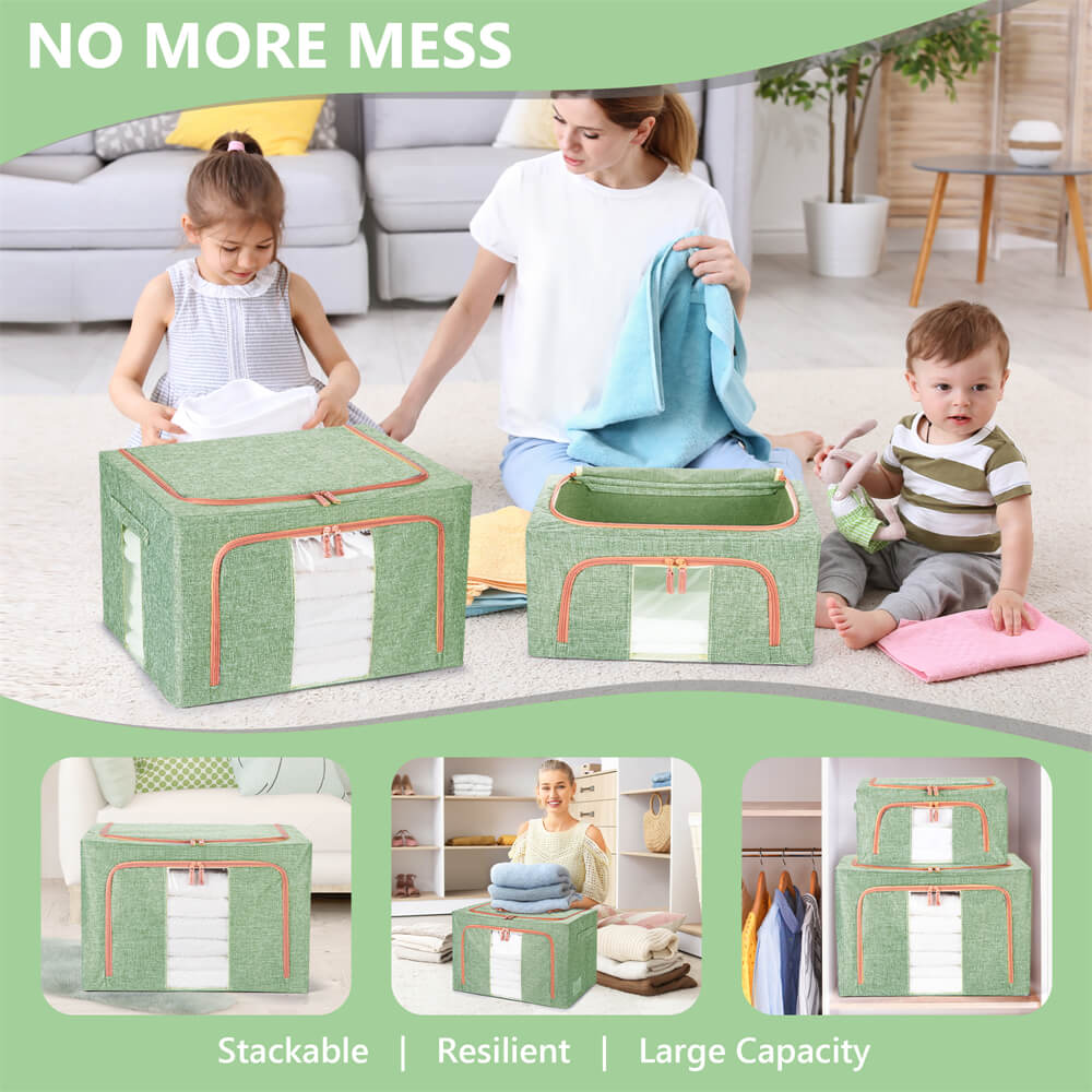 Clothing & Wardrobe Storage: 100L Cloth Storage Box Closet Organizer Storage Bags Clothes Storage Bags Wardrobe Organizer Idea GREEN