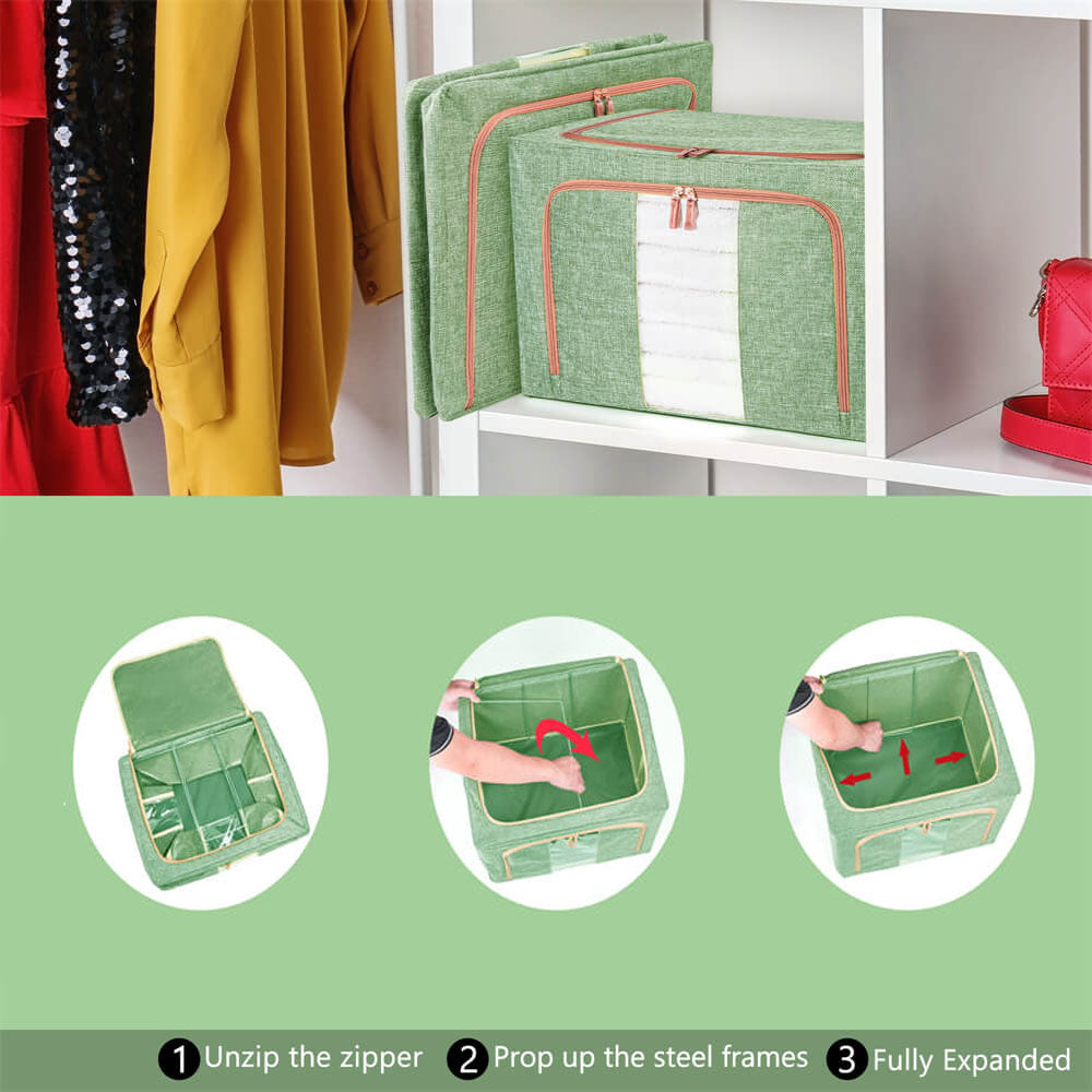 Clothing & Wardrobe Storage: 100L Cloth Storage Box Closet Organizer Storage Bags Clothes Storage Bags Wardrobe Organizer Idea GREEN